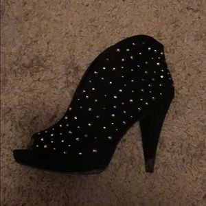 Sparkly black booties